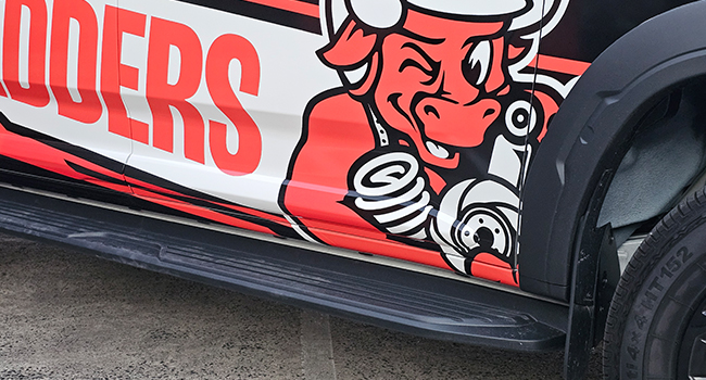 Pedders vehicle branding and commercial wrap by Baboon Studios Melbourne