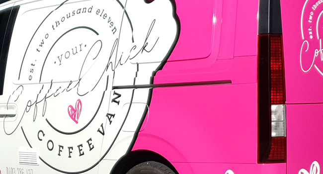 Your Coffee Chick branded vehicle wrap by Baboon Studios Melbourne