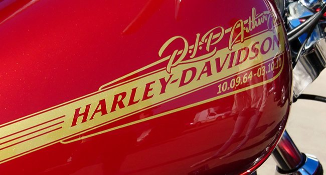 Custom Harley Davidson motorcycle graphics and vinyl design by Baboon Studios Melbourne