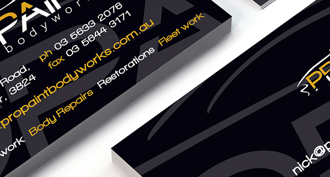 Propaint logo design and business card branding by Baboon Studios Melbourne