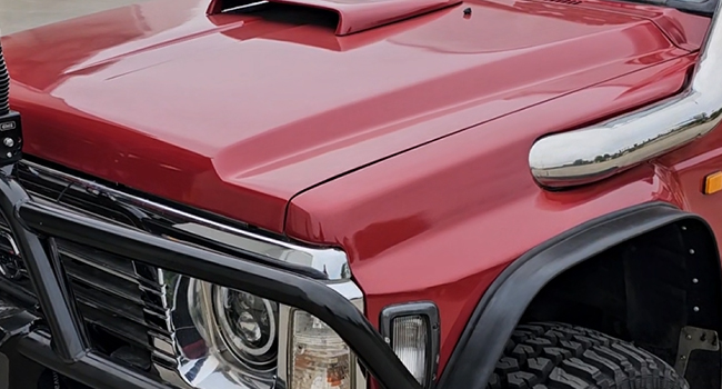 Nissan GQ custom burgundy full vehicle wrap by Baboon Studios Melbourne